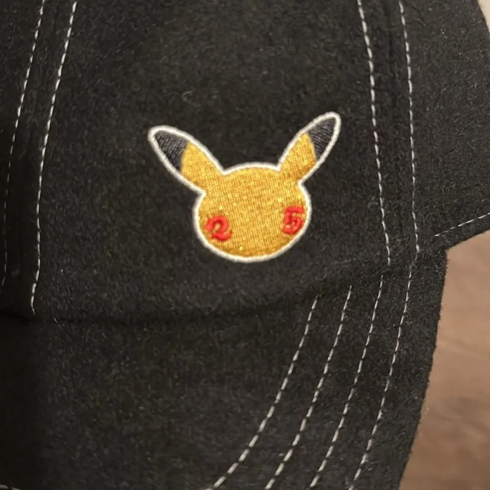 Black Cap with Pikachu Embroidery
